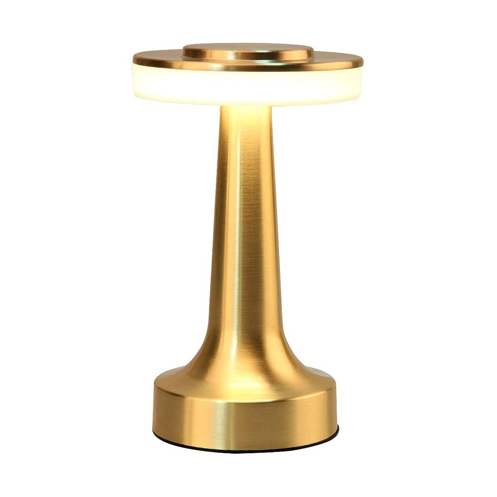 Lámpara de mesa LED dorada y lámpara cobre/plata
