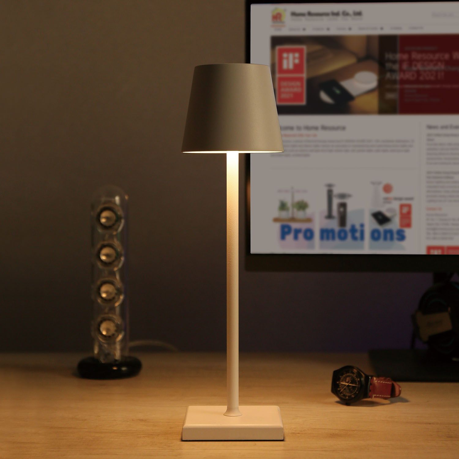 Lifestyle & Fashion Waterproof Minimalist Touch Lamp - ETLED-55. Rechargeable LED Lamp & USB Minimal Lamp