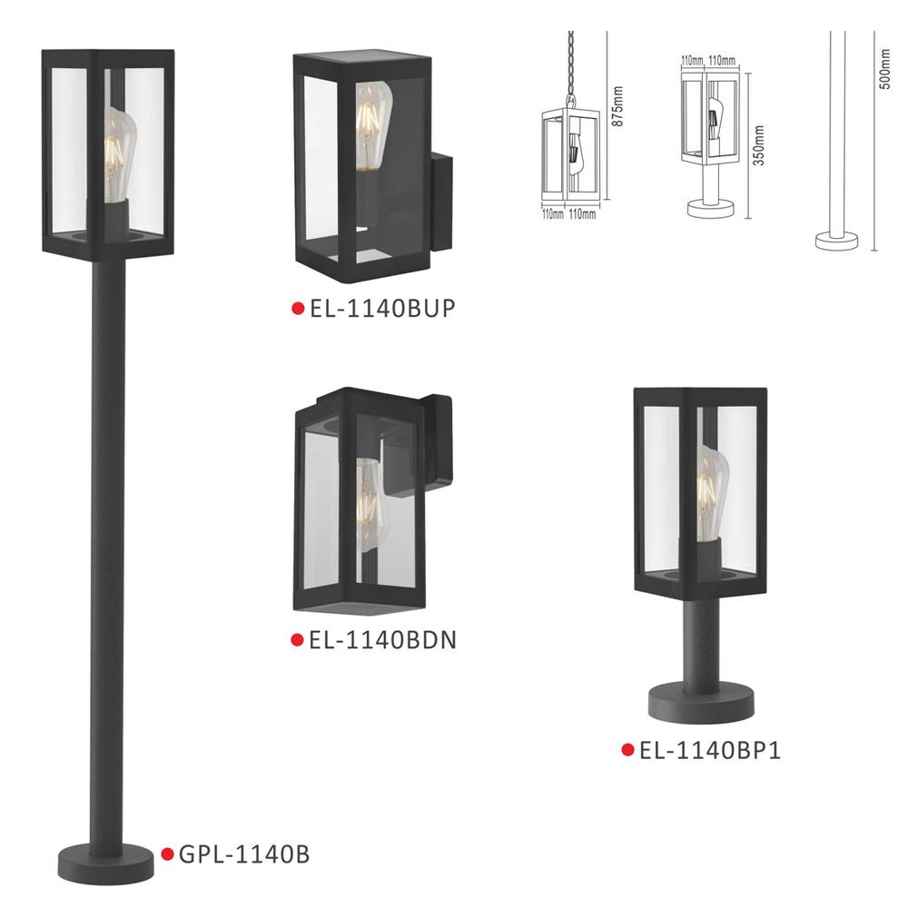 Outdoor Lantern Series - Cane (Wall Lights/Lamp Post) - EL-1140B. 