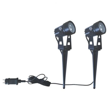 2er-Pack LED-Gartenspießleuchte (ErP 3600h)