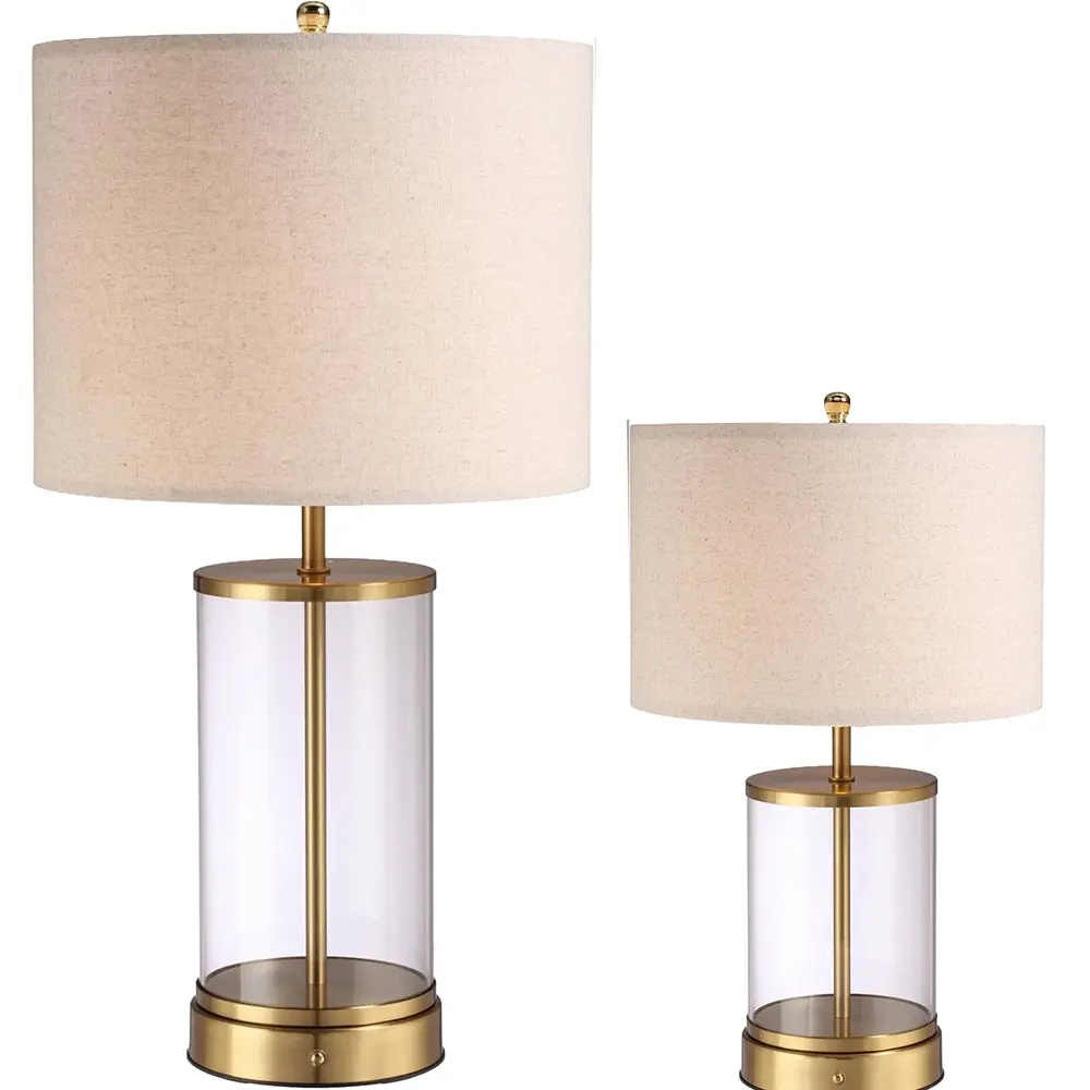 Cordless Rechargeable Glass Entryway Table Lamp ETLED-713G